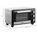 Fornetto Elettrico 1400W 16 Litri con Griglia e Teglia Argento e Nero