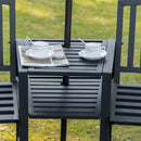 Panchina 2 Posti da Giardino 165x53,5x85,5 cm con Tavolino in Metallo Nero