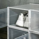 Scarpiera Modulare 25x35x19 cm con 8 Cubi Contenitori e Porta Magnetica in PP Bianco e Trasparente      