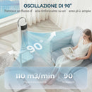 Ventilatore da Tavolo 16,8x16x41 cm con Nebulizzazione Telecomando Luci LED 3 Velocità Timer 10H Bianco      