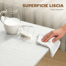 Tavolo Pieghevole per 4-6 Persone 120x80x73 cm con 2 Ribalte e Ruote con Freno Struttura in Acciaio Bianco Legno      