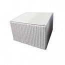Tavolino Dallas con Vetro 60x60x42,5 h cm in Wicker Bianco