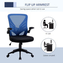 Sedia Operativa da Ufficio 62x59x99-107 cm in Tessuto Nero e Blu