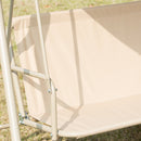 Dondolo da Giardino 3 Posti 172x110x156 cm in Acciaio Marrone
