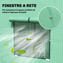 Serra per Piante 196x77x197 cm con 2 Finestre Laterali a Rete e Ingresso Avvolgibile in PE e Acciaio Verde      