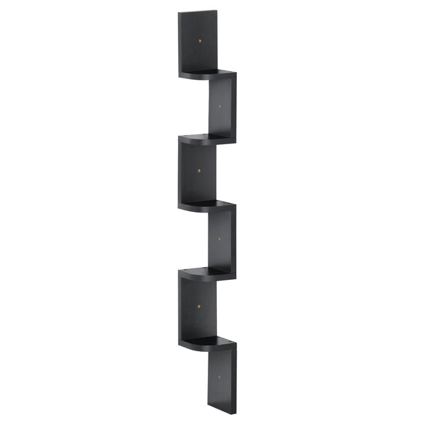 Libreria da Parete con Mensole in Legno MDF Nero 12x12x120 cm prezzo