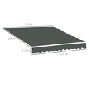 Telo di Ricambio per Tenda a Bracci Retrattile 4x2,5 m in Poliestere Anti UV Grigio  
