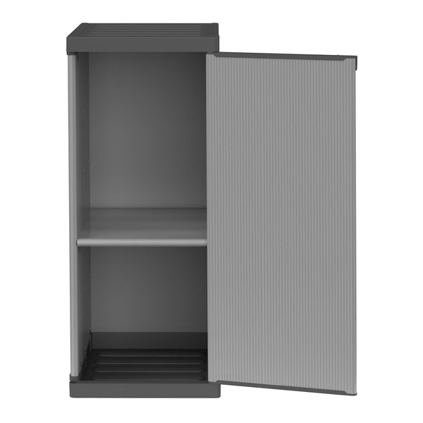 acquista Armadio da Esterno 34x40x85 cm 1 Anta 1 Ripiano in Resina Grigio