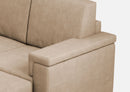 Divano 2 Posti con Pouf 148x155x85 cm Marrak in Tessuto Beige