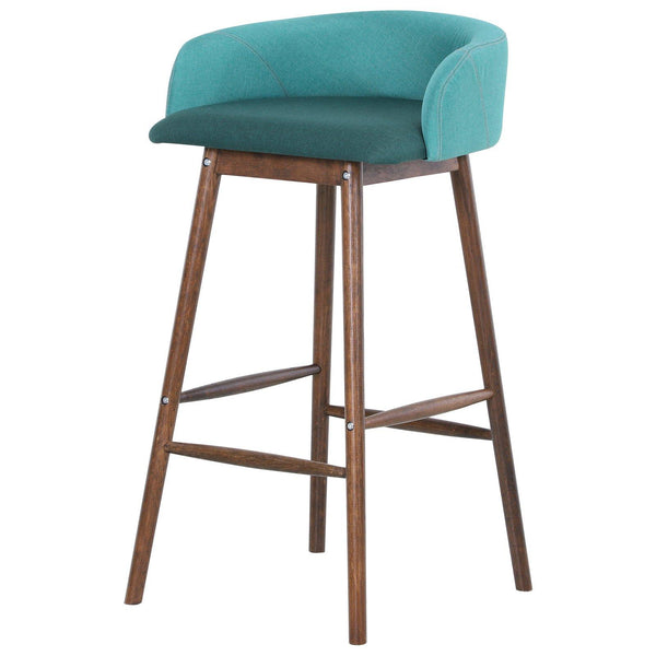 Sgabello con Schienale in Legno e Tessuto 57,5x54x95 cm Oslo Verde sconto