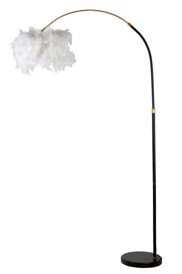 Lampada da Terra Arc Plur 100x100x150 cm in Ferro e Marmo e Plastica Bianco e Nero prezzo