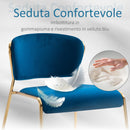 Set 4 Sedie in Metallo e Poliestere  Blu