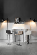 Set 2 Sgabelli Bar 36x38,5xH83/98 cm in Similpelle Kurt Tortora