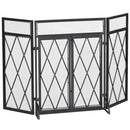 Parascintille Pieghevole con Antine 120x11,5x79 cm in Metallo Nero
