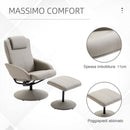 Poltrona Relax Reclinabile con Poggiapiedi in Similpelle Grigio 