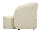 Poltrona con Puff Zagabria 75x76x80 cm in Pino e MDF e Spugna e PU      