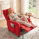 Poltrona Massaggiante  66x91x108 cm Reclinabile a 160° con Poggiapiedi e Telecomando in Ciniglia Rosso Vino      