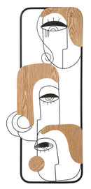 Pannello da Muro Picassy 38x2x89,5 cm in Ferro e MDF Nero e Marrone      