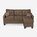 Divano 3 Posti con Pouf 186x138x91,5 cm in Poliestere Marrone