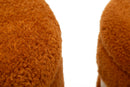 Puff con Contenitore Saint-moritz Marrone Set 2 Pz Ø40x47 cm - Ø32x38 cm in MDF e Spugna e Poliestere Marrone      