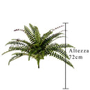 Set 2 Felce Artificiale Composta da 36 Foglie Altezza 72 cm Verde