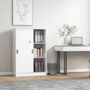 Armadietto da Ufficio 3 Ripiani con Chiavi 80x40x120 cm in Truciolato Bianco 