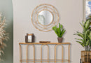 Specchio da Muro Valencia 60x3x60 cm in Specchio e Rattan e Ferro Marrone      