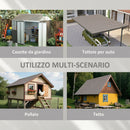 Set 12 Pannelli di Ricambio 129x45 cm per Casette da Giardino in Acciaio Zincato Grigio      