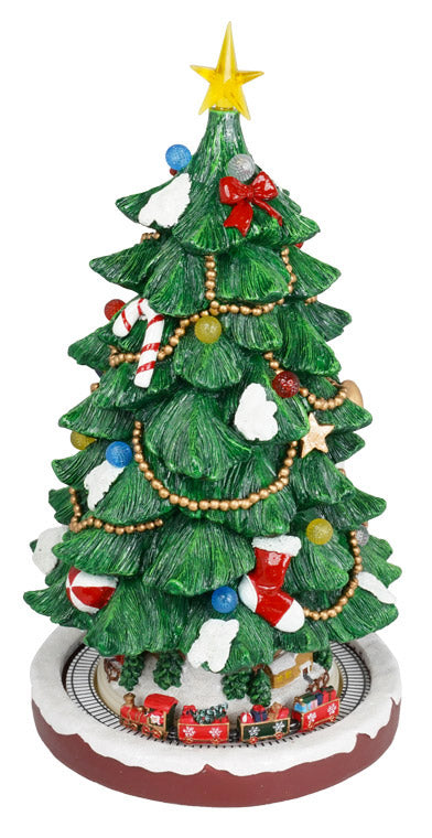 online Carillon Natalizio Albero di Natale 23x3x41,5 cm con Luci Musica e Trenino in Movimento