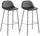 Set 2 Sgabelli 42x43x91,5 cm in Similpelle Nero