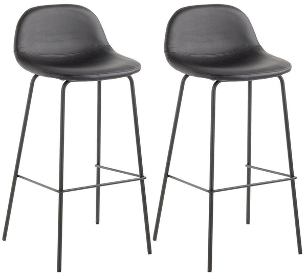 Set 2 Sgabelli 42x43x91,5 cm in Similpelle Nero online