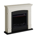 Camino Elettrico da Pavimento 107,2x95,2x24,5 cm Effetto Fiamma 1500W Sined Siena Bianco Crema
