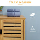Mobile Bagno 2 Ante 2 Ripiani 68x32x86 cm in Bambù color Legno