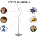 Appendiabiti da Terra 33x33x178 cm in Ferro Battuto Vasconi Salice Giallo