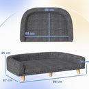 Divano per Cani Taglia Grande 98x67x25 cm con Cuscino Sfoderabile in Poliestere e Legno Grigio Scuro      