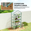 Serra a Casetta a 5 Livelli 90x49x193 cm con Ingresso Avvolgibile in Acciaio e Polietilene Trasparente      