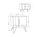 Comodino 1 Anta 1 Ripiano 50x44x60 cm in MDF Glynn Bianco