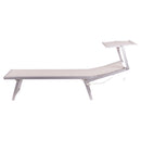 Lettino Mare con Parasole Richiudibile 181x71,5x38,5 cm in Alluminio PVC e Poliestere Avorio Riccione      