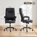 Sedia Ufficio Girevole 66x70x109-119 cm Funzione Dondolo Schienale Alto Capacità 120kg in Pelle PU Nero      
