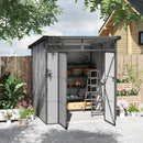 Casetta da Giardino  Porta Attrezzi 190x191x215 cm in Plastica Grigio Chiaro  