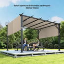 Copertura per Pergola 488x122 cm con Tasche e Cinghie in Poliestere Cachi      