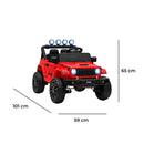 Macchina Elettrica per Bambini Licenza Jeep Wrangler Rubicon 12V con Sedili in Pelle e Telecomando Rosso 
