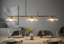 Lampadario Emily 3 Luci Vetro Trasparente 100x24x18 cm in Ferro e Vetro Oro e Trasparente      