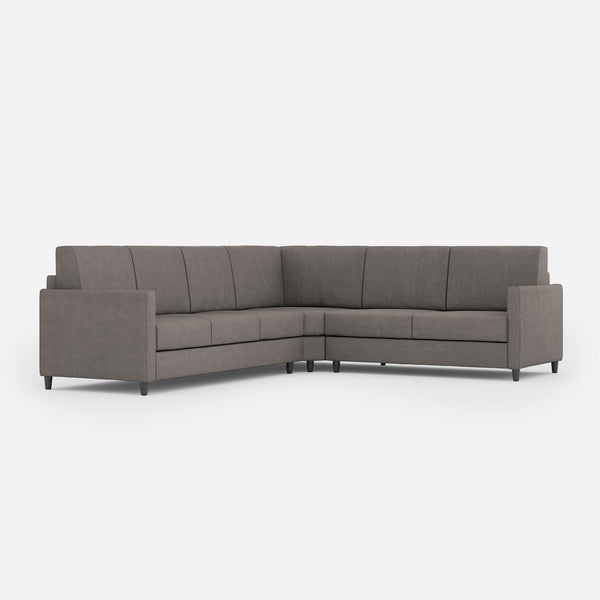 acquista Divano Angolare 6 Posti 281x221x85 cm Karay in Tessuto Grigio
