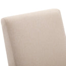 Poltrona a Dondolo Imbottita 77x92x100 cm in Legno e Lino  Beige