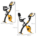 Cyclette Pieghevole con Resistenza Magnetica 8 Livelli Volano 2,5kg in Acciaio e ABS Nero e Giallo  