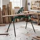 Supporto per Troncatrice Capacità 150 kg con Bracci Regolabili Gambe Pieghevoli Altezza Regolabile Verde      