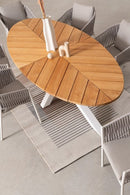 Set 4 Sedie 57x60x80h cm con Braccioli e Cuscini Florencia Bianco