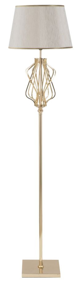 prezzo Lampada da Terra Glam x Ø40x170 cm in Ferro Plastica e Poliestere Oro e Crema