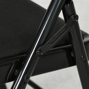 Set 6 Sedie Pieghevoli con Seduta Imbottita e Struttura in Acciaio Nero  